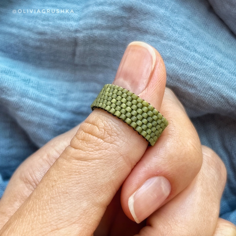 Beads Ring ( Olive )